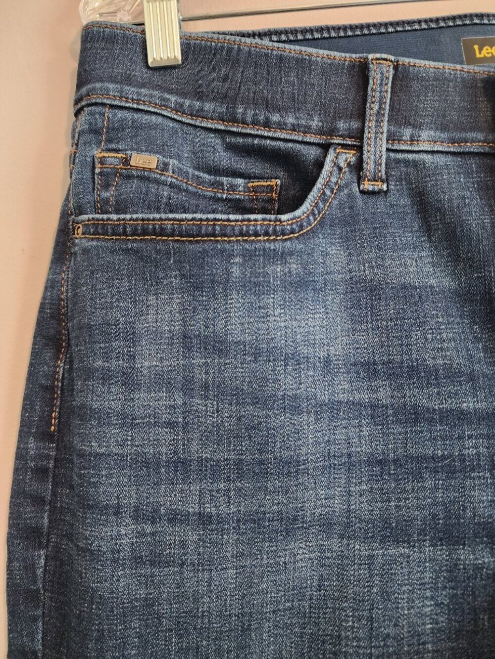 2/$30 Lee Flex Motion Mid Rise Bootcut Blue Jeans Size 14 Long - Picture 4 of 13